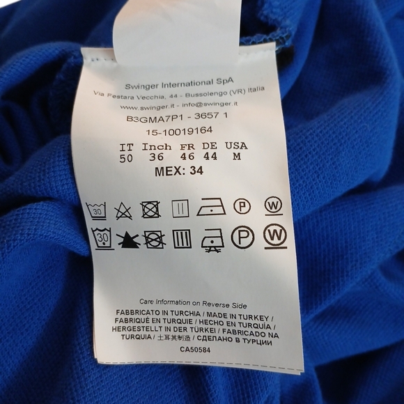 Versace Jeans Blue and Black Polo Shirt Women's Short Sleeve Shirt Size Medium - Picture 5 of 10